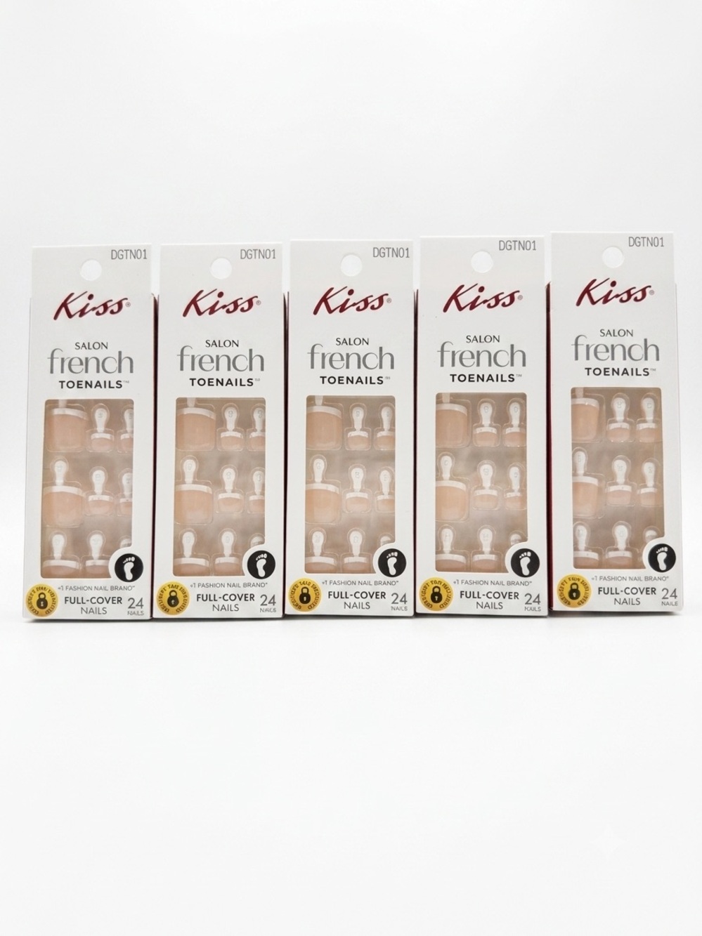 BNIB Kiss Salon French Press-On Toenails Bundle - Set of 5 (Style DGTN01)